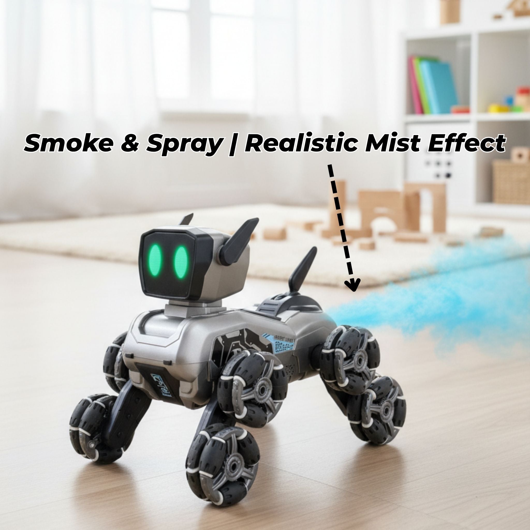 Stunt & Spray Robot Dog with Remote Control & Wrist Watch Control